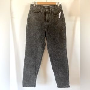 Stone wash gray high rise mom jean